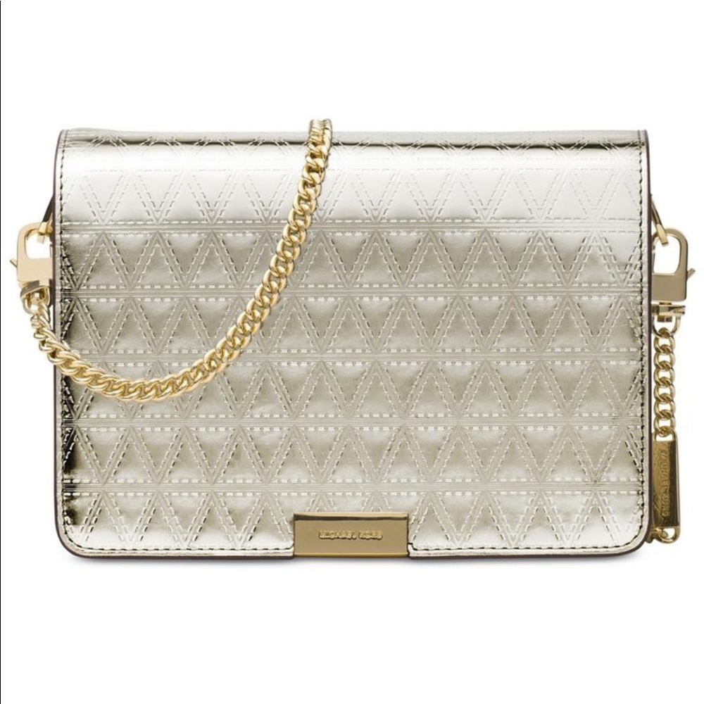 Michael Kors Gusset Crossbody/Clutch, Champagne